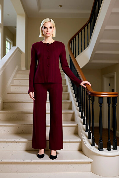 BENERLY Women's Top and Bottom Set with Solid Pattern, Soft Textured Knitwear...