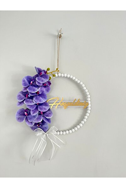 Home Orhidee mov ornament de bun venit pentru ușă