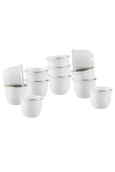 Dania ✨ Exquisite porcelain cup set – 12 cups with a luxurious pattern and gold rim! ✨