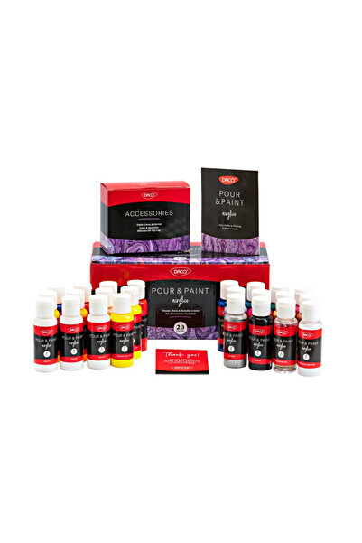 Daco Acrylic Pouring Paint Set - 20 Colors, 60 ml