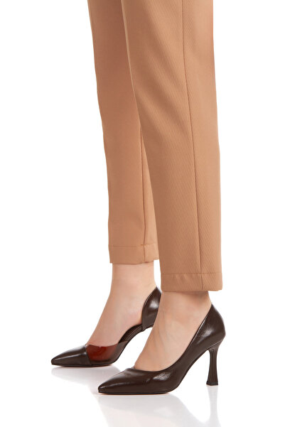 PASSAGE SHOES Women's Transparent Detailed Heeled Shoes 3104 Brown