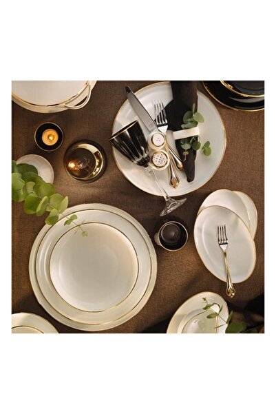 EVALIZA Hanedan Shiny Gold 135 Parça 12 Kişilik Yemek Takımı