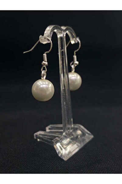sarıyer silver Majorca Pearl Dangle Design 12 Mm. Measure Stylish Style Daily Use Mallorca Pearl Steel Earrings