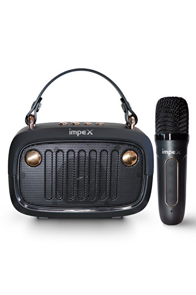 İMPEX KM1301 Portable Bluetooth Karaoke Speaker 5W FM USB TF Mic Voice Modulation 1200mAh Type-C
