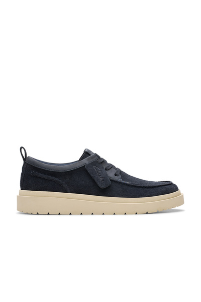 CLARKS Men's Navy Blue Polden Moc Lace Up