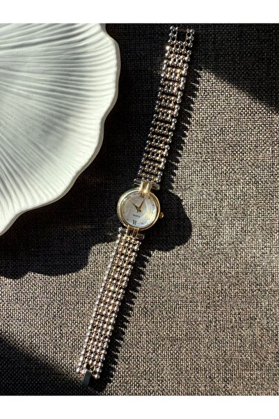 rubsey Minimal Metal Kordon Vintage Kadın Kol Saati Çift Renk