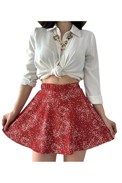 TUBA TOPTAŞ Crinkle Shorts Skirt - Tile