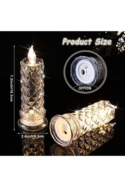 SUPPLIER Pretocter 4-piece flameless LED crystal pillar candles, realistic multi-color decorative night light