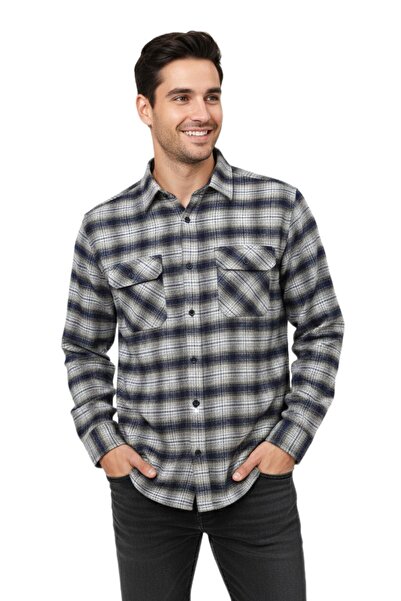 wolente Men's Winter Double Pocket Flap Shirt Bgl-St04933