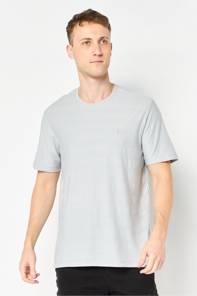 Chaps Men Crew Neck Embroidered Logo Short Sleeve T-Shirt, Grey