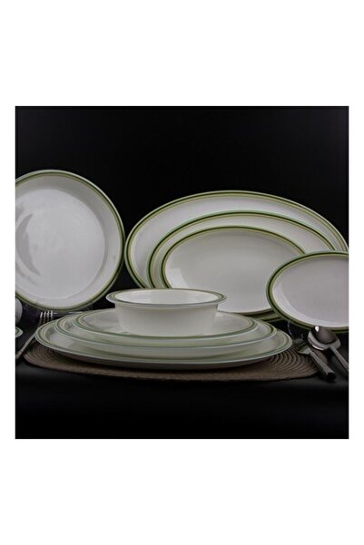 EVALIZA Alaia Yeşil 60 Parça 12 Kişilik Yemek Takımı