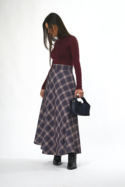 ABBRA Γυναικεία φούστα με επένδυση καρό