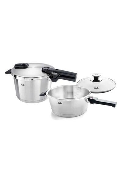 Fissler Vitaquick Premium 6+3,5 Lt Düdüklü Tencere 2'li Set+ Cam Kapaklı