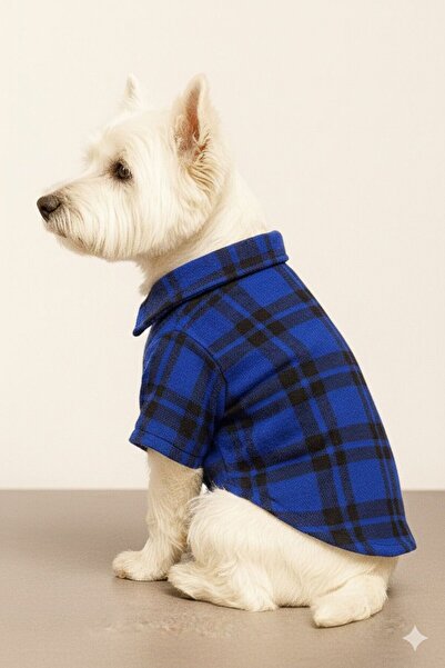DOGİ&DOG Small Breed Blue Lumberjack Shirt Dog Outfit (1-10kg)