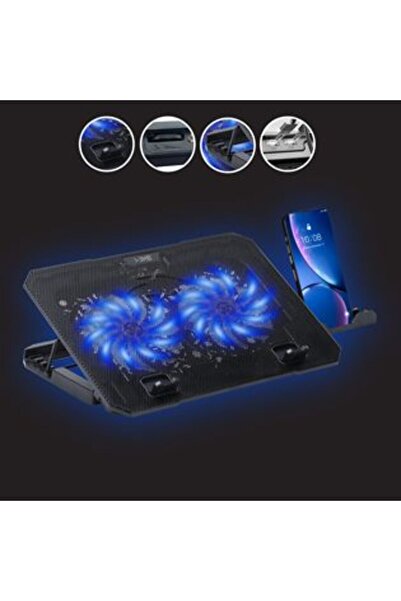 Aneliz Laptop Stand 15" Metal + 2 Fans + LED