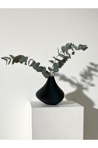Moonart Design Nari Black Color Modern Decorative Vase – Organic Form, Minima...