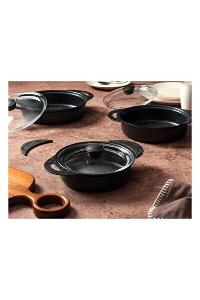 Porland Anolon Siyah Sahan Takımı 6 Parça