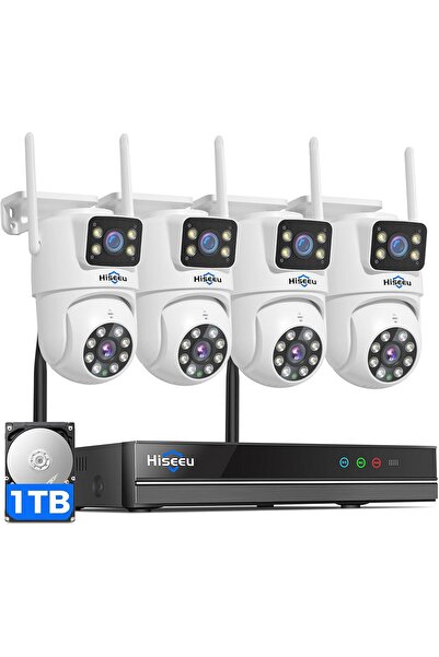 Generic Hiseeu Wireless Outdoor Security Camera System, Dual Lens, 5G/2.4G WiFi, Full HD