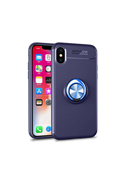 ceppark Newface iPhone XS Max Case Range Ring Silicone - Blue