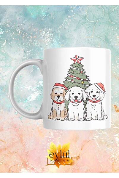 Eylül Design Cute Dogs with New Year Theme New Year Special Design Printed Mu...