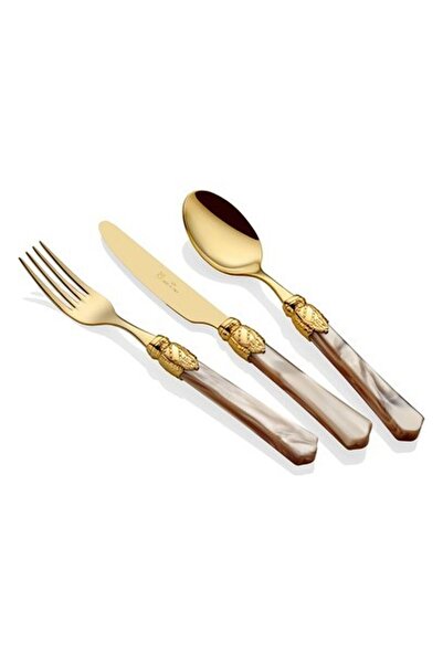 RİVADOSSİ SANDRO Rivadossi Vittoria Oro Şampanya 75 Parça Çatal Bıçak Seti