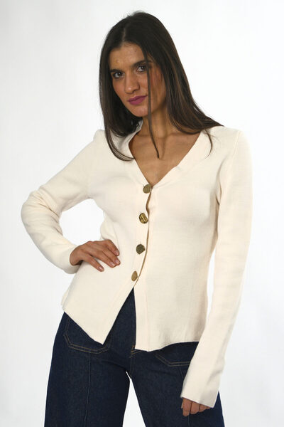ABBRA Women's 4 Button Cardigan