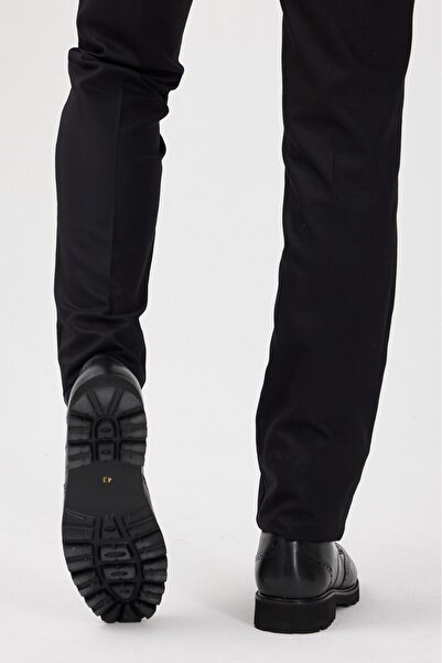 Terziayhan Μαύρες δερμάτινες μπότες με κορδόνια