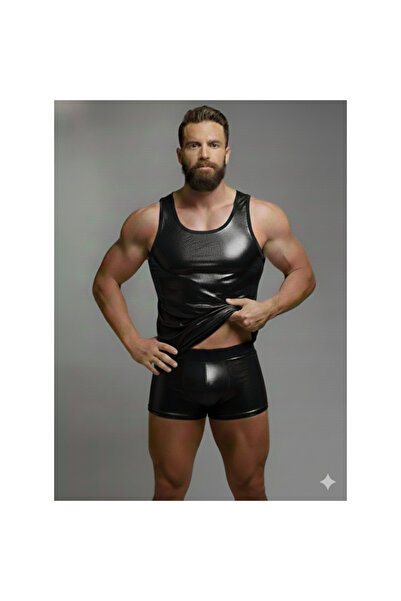 Shimmer Look Erkek Siyah Lame Atlet Boxer Takımı SL25111200