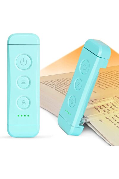 Glocusent USB Rechargeable Book Light for Reading in Bed, Portable Clip-on LED Reading Light, 3 Ambe