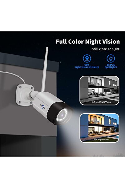 Hiseeu 2.5K 5MP WiFi Security Camera System Outdoor, 4PCS Bullet, 16CH NVR, 1TB HDD