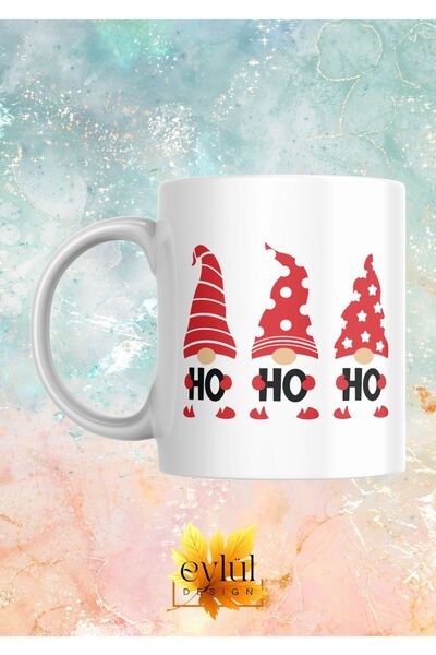 Eylül Design Christmas New Year Special Design Ho Ho Ho Gnomes Printed Mug Cu...