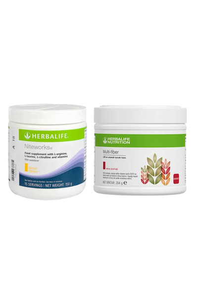 Herbalife Niteworks L-Arginine L-Citrulline and Multi-Fiber Fiber and Apple Flavored Drink Powder