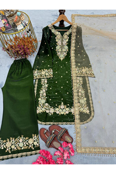 MYSMAR وشاح جيمي تشو الأخضر بلازو - HRT4580 | أخضر