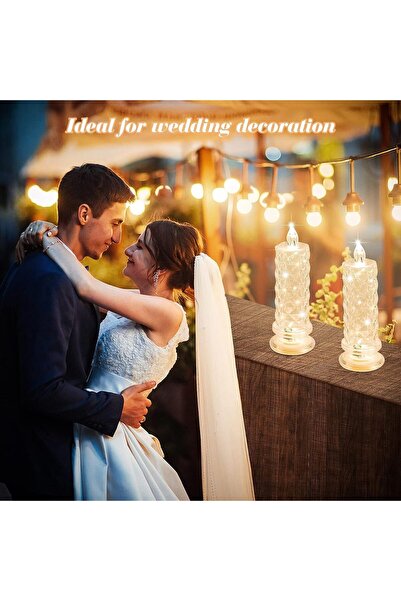 SUPPLIER Pretocter 4-piece flameless LED crystal pillar candles, realistic multi-color decorative night light