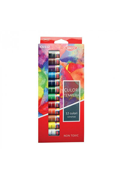 Daco Set de vopsele tempera 12 culori 12 ml