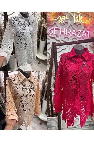 ŞEHRAZAT BUTİK Guipure Detail Stylish Design Shirt