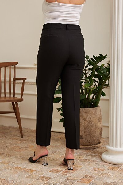RMG Women's Plus Size Fabric Trousers Black