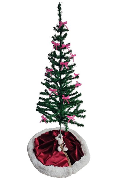 MODA NUR 12 Neon Pink, Christmas Pine Tree Bow Ribbons. New Year Christmas Party Decoration Ornaments