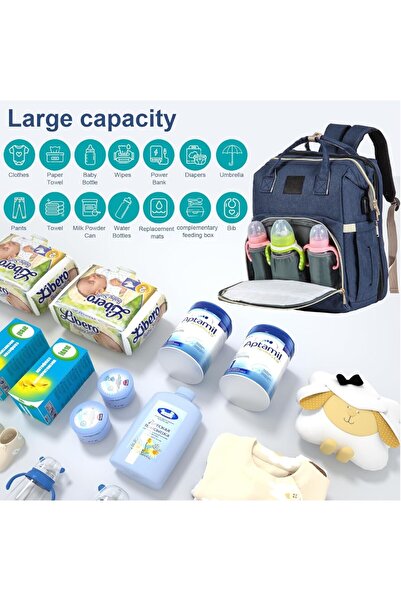 OEM Schoolbag 40x30x8 cm useful for small children, easy folding bed mode, equipped with mosquito net, blue
