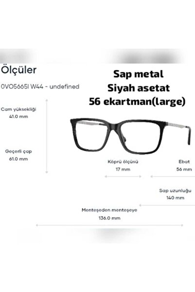 Vogue Vo5665 W44 56 Ekt (Large) Men's Blue Light Protection Screen Glasses Black