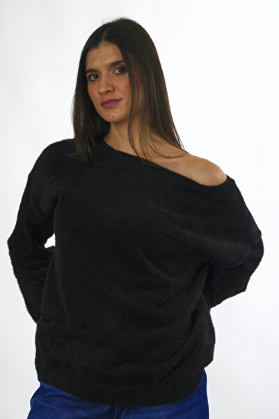 ABBRA Women's One Shoulder Open Beard Sweater