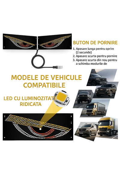 PRIMEDEO Set of 2x Devil's Eye Auto LED Light Panels, USB