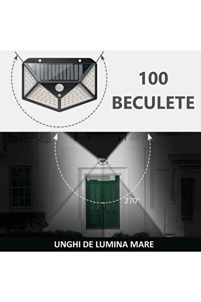 hoffmans Set of 3 x 100 LED Solar Lights Outdoor with Solar Panel, Motion Sensor, Economical