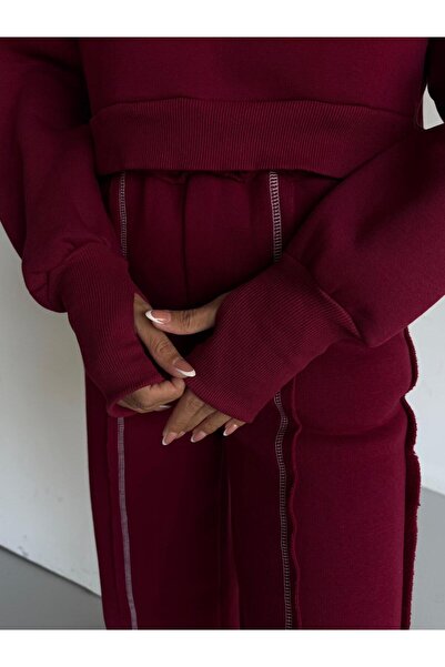 LUNES Three Thread Ş Fleece-Lined Suit with Stitching Detail