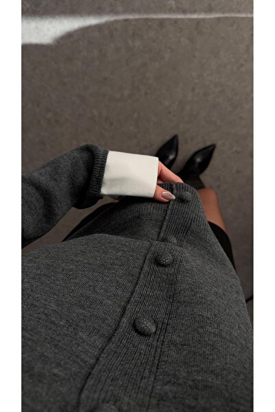 HAZELANNA Gray Shirt Cardigan