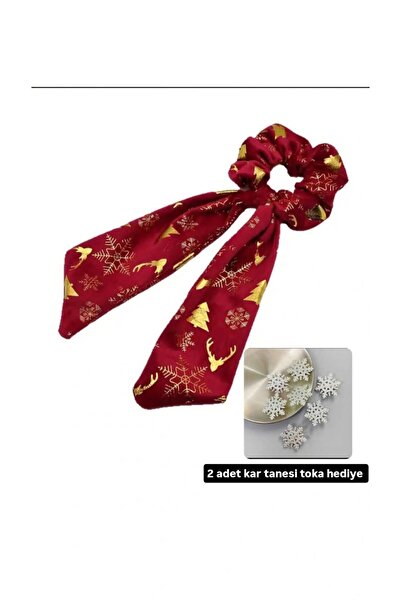 BAMİAMU Yeni yıl temalı toka,altın geyik,kar tanesi,ağaç detaylı,ipeksi yumuş...
