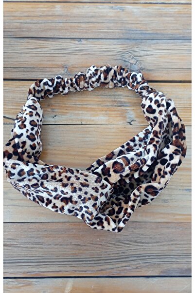 Mufincollection Leopard Pattern Elastic Hair Band / Women's Cross-Tied Elastic Bandana