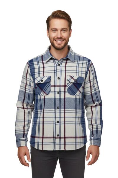 ADVANTE Men's Winter Double Pocket Hooded Lumberjack Shirt Bgl-St04934