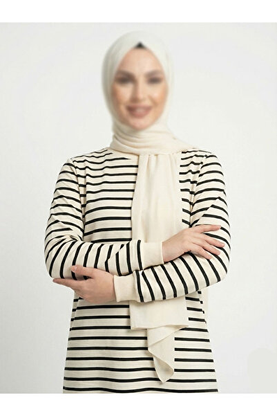 dcn giyim 1985 Women's Stretch Fabric Striped Tunic-25822