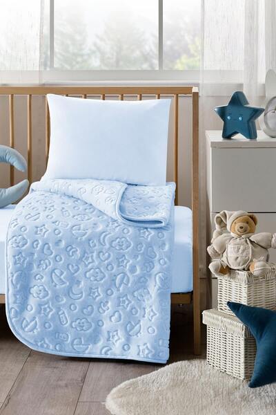 Özdilek Embos Bebek Blanket Size 100X120 cm Blue
